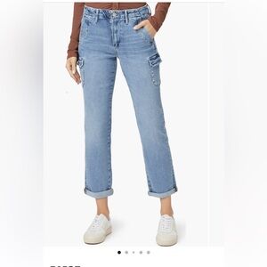 Women’s Blue Denim Jeans - Casual Cargo Pocket